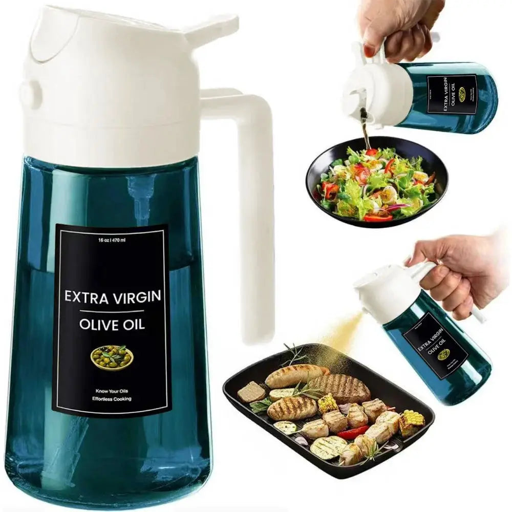 Olive Oil Sprayer | 470ml Capacity | Blue Glass For Cooking