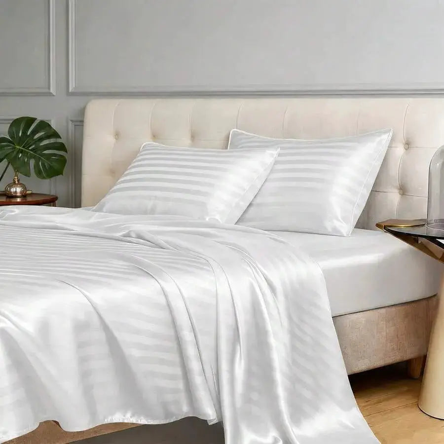 Satin Sheet Set | Cool Touch Microfiber | 4 Piece Bedding | Queen King Twin
