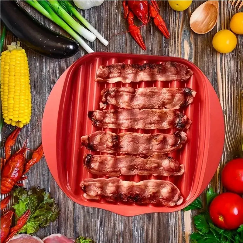 Microwave Bacon Maker Tray | BPA-Free | Vented Splatter Lid