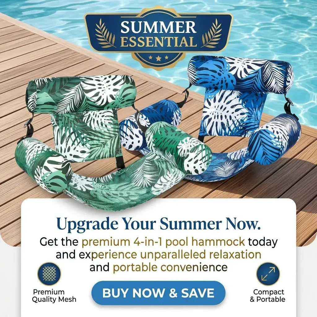Inflatable Pool Lounger | Tropical Print | Includes Hand Pump | Set of 2