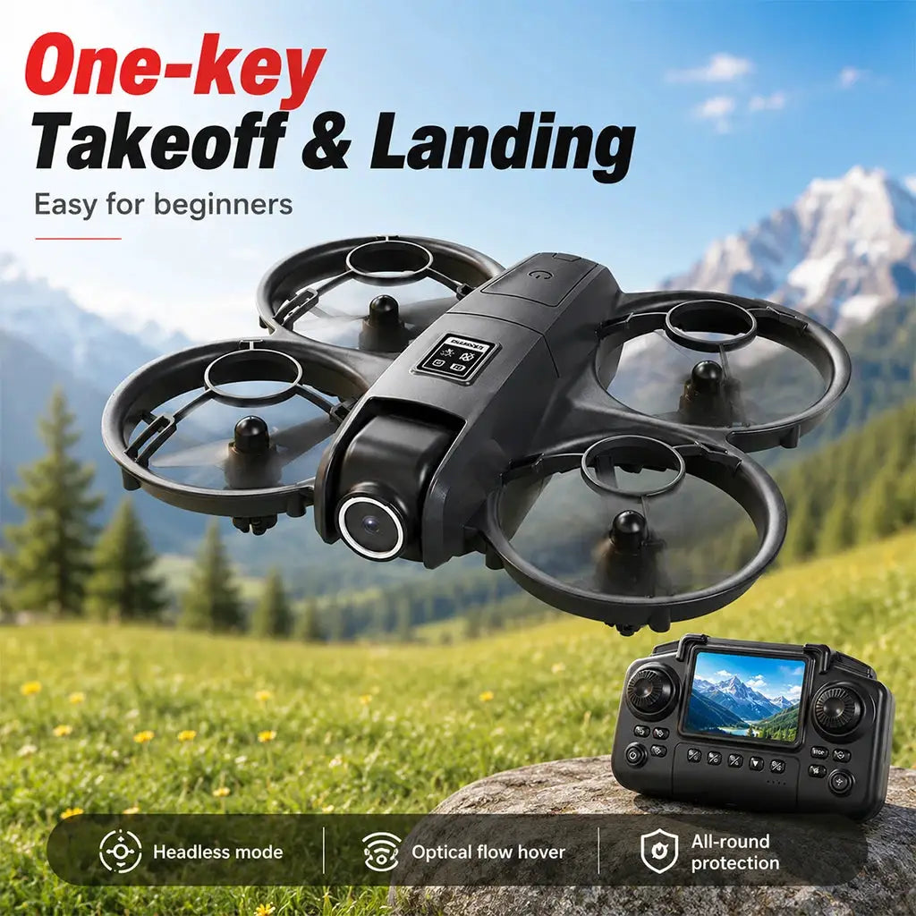 Mini RC Quadcopter | Dual Camera | Optical Flow Hover | 2 Batteries