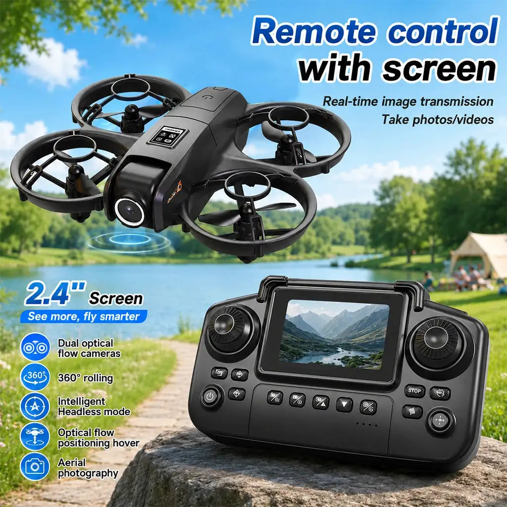 Mini RC Quadcopter | Dual Camera | Optical Flow Hover | 2 Batteries