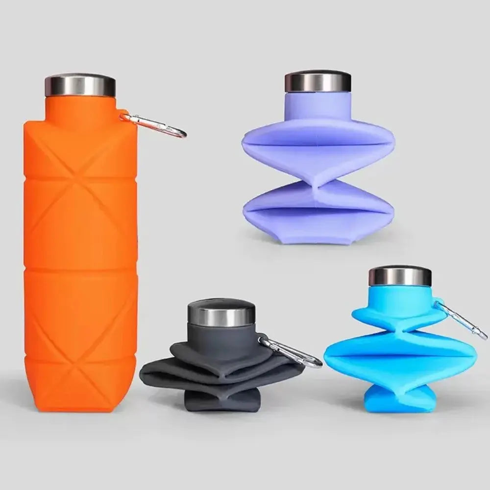 700ML Collapsible Water Bottle Leakproof Valve Reusable Silicone Foldable Travel Water Bottle for Gym Camping Hiking Travel from PriceLows™