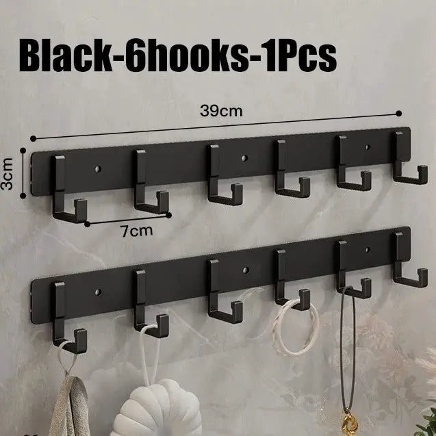 Kitchen space aluminum punch-free hooks are easy to install kitchen utensils storage hooks bathroom bathrobe towel hangers from PriceLows™