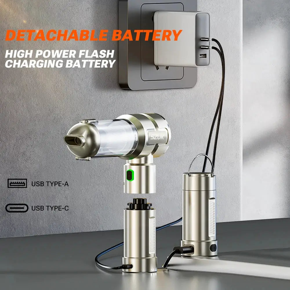 Wireless Car Vacuum | HEPA Filter | Lithium Battery | Bagless Portable
