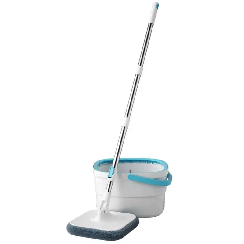 Spin Mop and Bucket Set with Dirty and Clean Water Separation System, Self-Wringing 360° Rotating Flat Mop, Hands-Free Self from PriceLows™