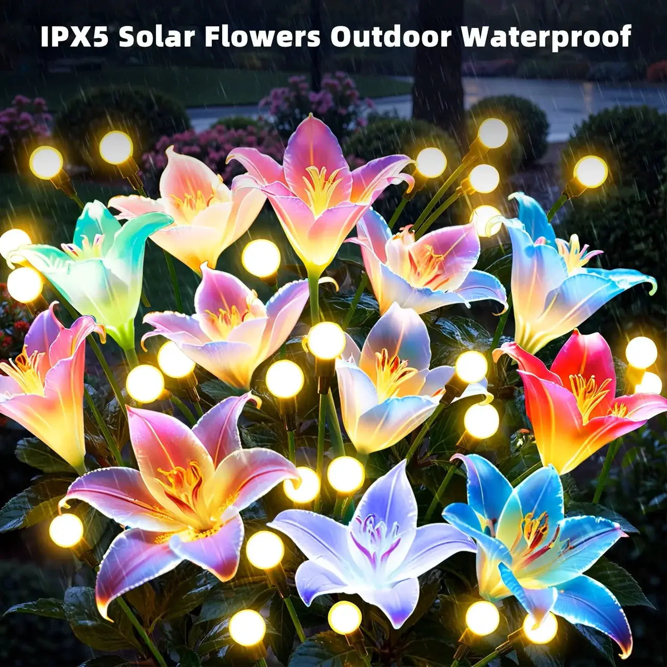 Lily Flower Solar Outdoor Light Ip65 Waterproof Solar Powered for Garden Pathway Landscape Lights Courtyard Yard Decoration from PriceLows™