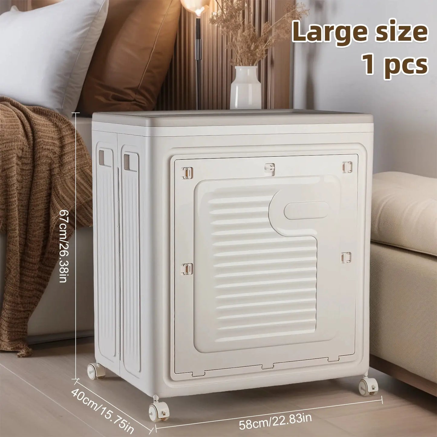 Foldable Storage Box with Wheels – Large Capacity, Dustproof & Multi-Purpose Storage Cabinet, Household Organizer Items from PriceLows™