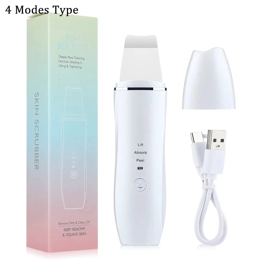 2 Types Ultrasonic Skin Scrubber Peeling Shovel Acne Blackhead Remover Deep Cleaning Facial Spatula EMS Face Lifting Machine from PriceLows™