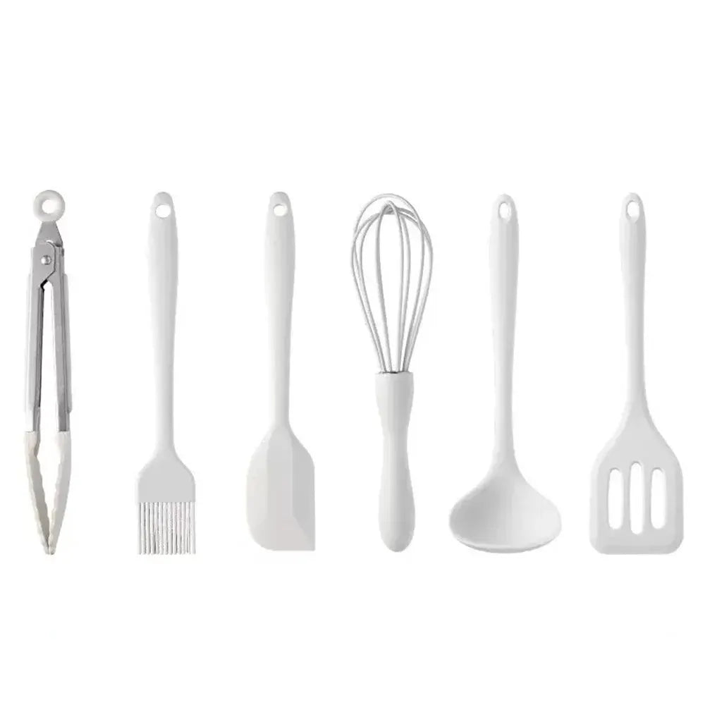 6-Piece Mini Silicone Kitchen Utensil Set - Heat-Resistant Non-Stick Kitchen Tools, Includes Spatula, Scraper, Whisk, Food Tongs from PriceLows™
