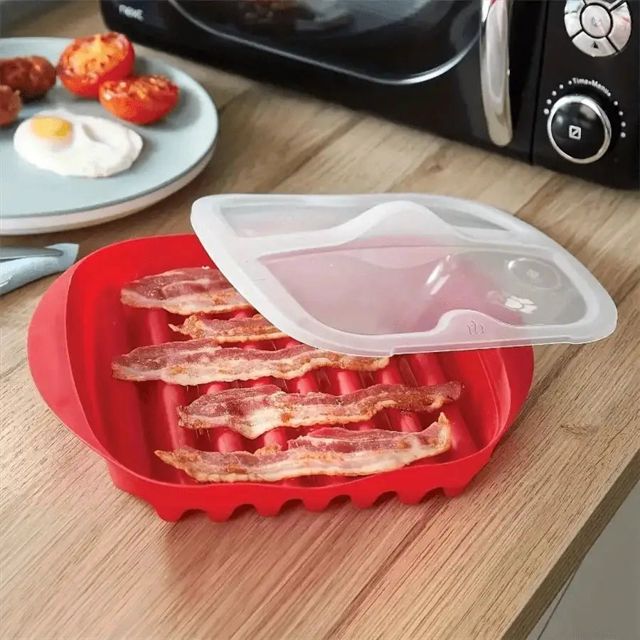 Microwave Bacon Maker Tray | BPA-Free | Vented Splatter Lid