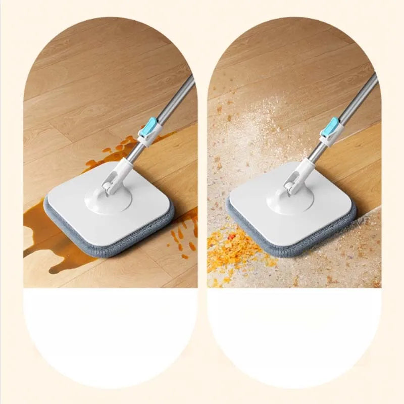 Spin Mop and Bucket Set with Dirty and Clean Water Separation System, Self-Wringing 360° Rotating Flat Mop, Hands-Free Self from PriceLows™
