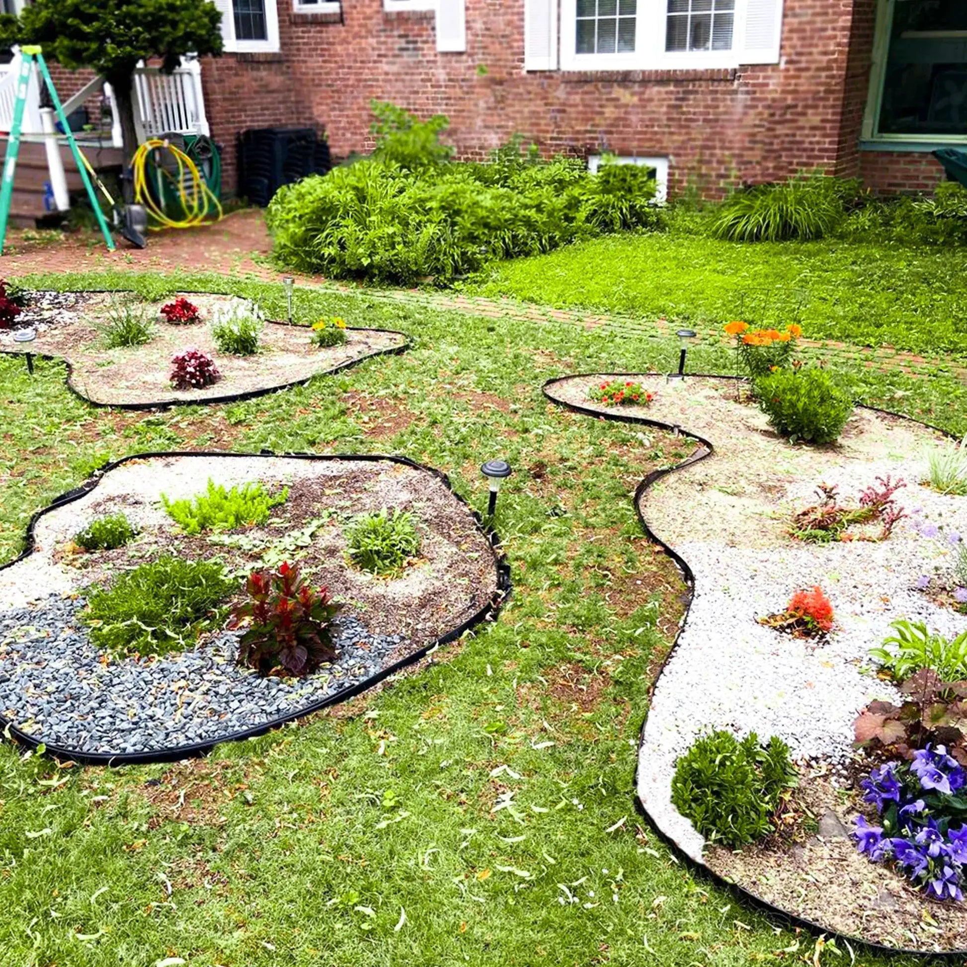 33FT Landscape Edging Kit, Garden Edging Coil Comes with 30 Pcs Spikes, No Dig Lawn Border Design from PriceLows™