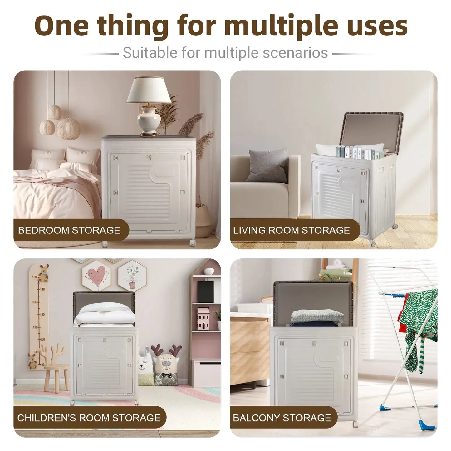 Foldable Storage Box with Wheels – Large Capacity, Dustproof & Multi-Purpose Storage Cabinet, Household Organizer Items from PriceLows™