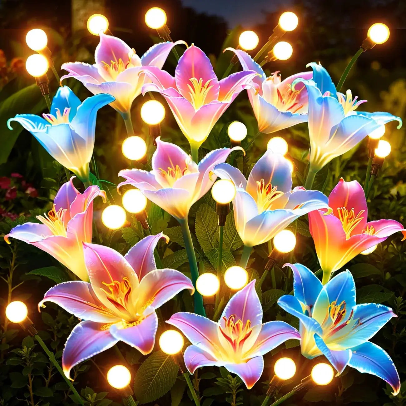 Lily Flower Solar Outdoor Light Ip65 Waterproof Solar Powered for Garden Pathway Landscape Lights Courtyard Yard Decoration from PriceLows™