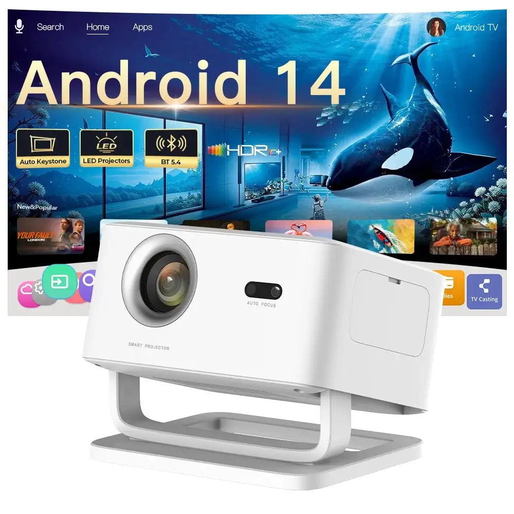 Portable Projector | 1080P Native | Android 14 | Auto Keystone