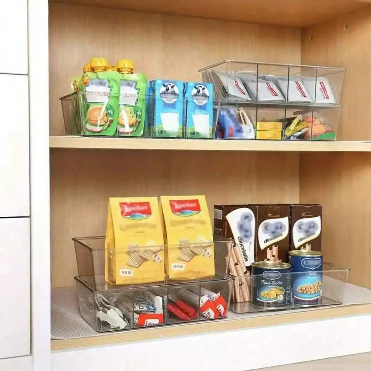 2pcs Transparent Plastic Storage Box, 4-Compartment Tea Bag Organizer, Divided Food Storage Container, Suitable For Pantry, Kitchen, Fridge, Cabinet, Can Store Spices, Snacks And More from PriceLows™