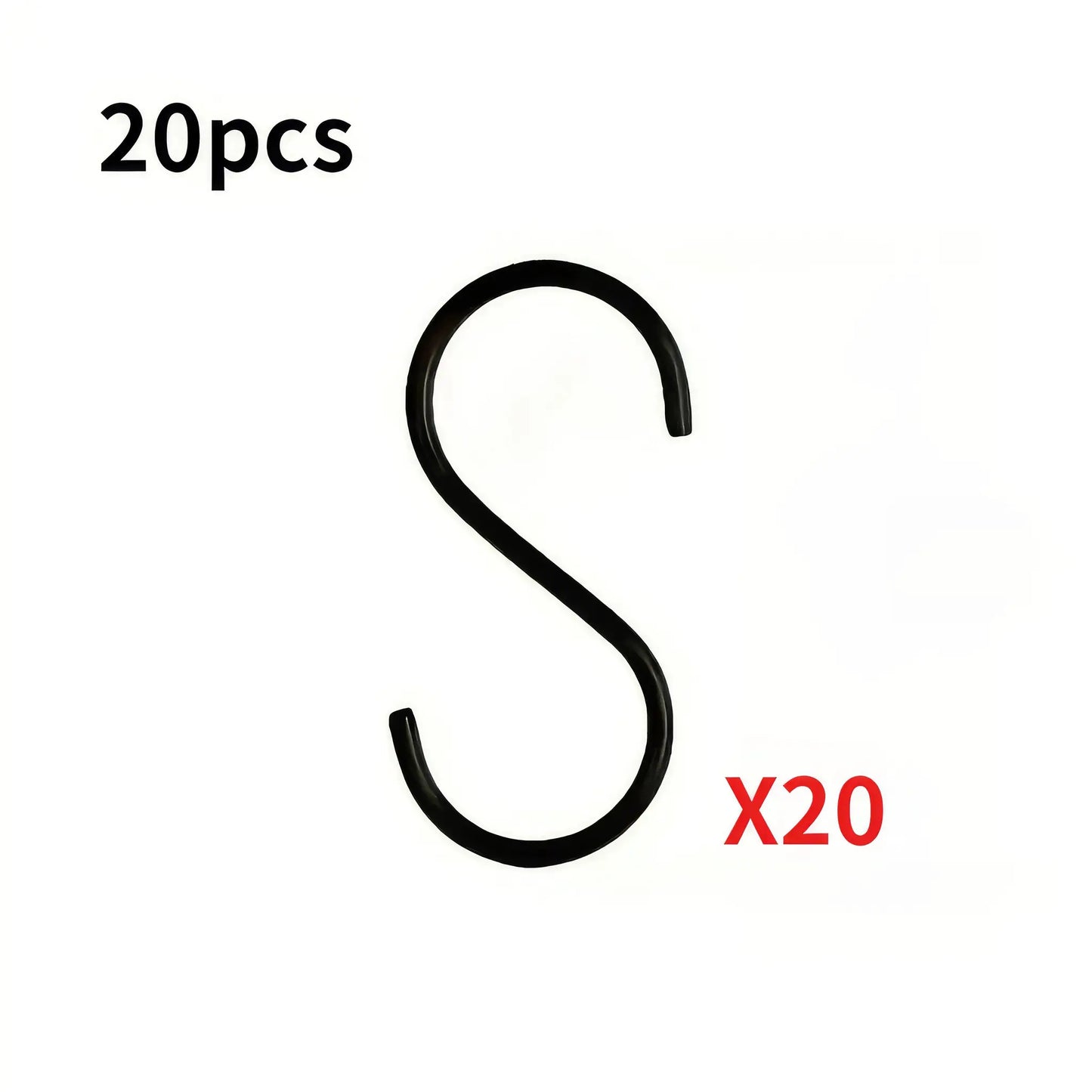 10/20 Black S-shaped Hooks, Wall Mounted Multifunctional Hooks, Used for Hanging Plants, Kitchens, Wardrobes, Black Hooks from PriceLows™