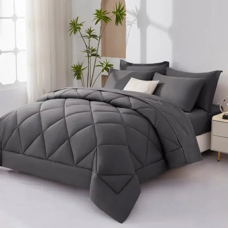 7 Pieces Bed in a Bag King Size, Fluffy Soft All Season Rustic Farmhouse Bedding with Full Sheets Set from PriceLows™