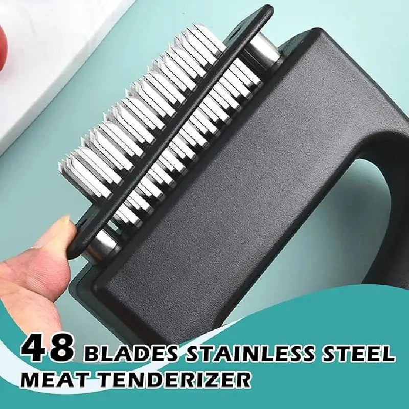 Heavy Duty Meat Tenderizer Tool with 48 Stainless Steel Ultra-Sharp Blades Compact Cooking Tool Handheld Kitchen Item from PriceLows™