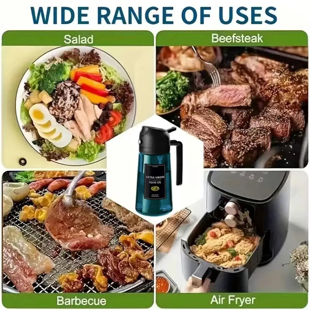 Olive Oil Sprayer | 470ml Capacity | Blue Glass For Cooking