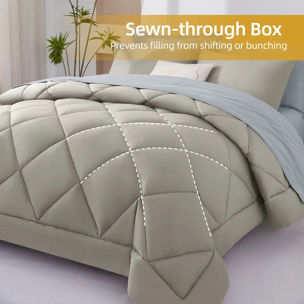 7 Pieces Bed in a Bag King Size, Fluffy Soft All Season Rustic Farmhouse Bedding with Full Sheets Set from PriceLows™