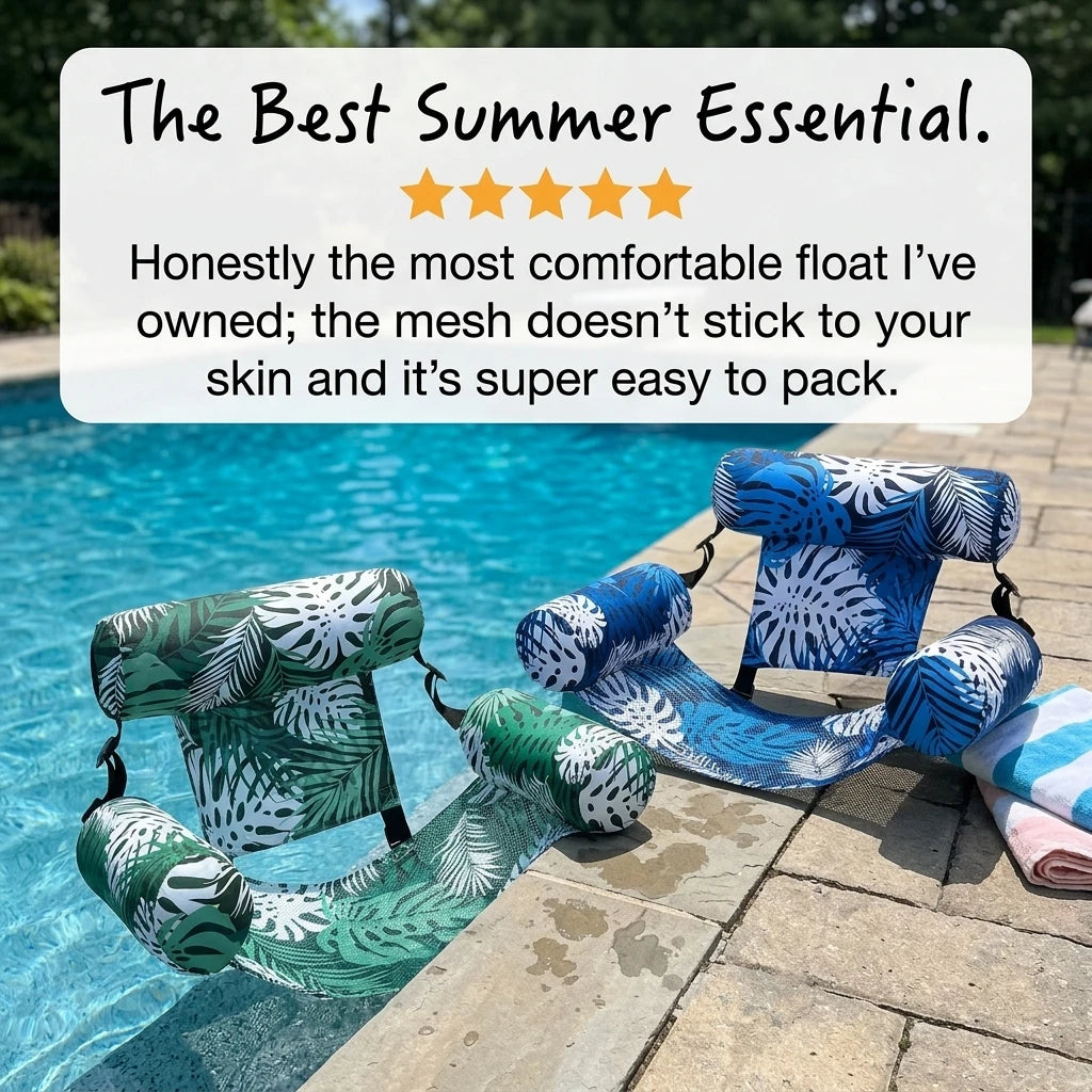 Inflatable Pool Lounger | Tropical Print | Includes Hand Pump | Set of 2