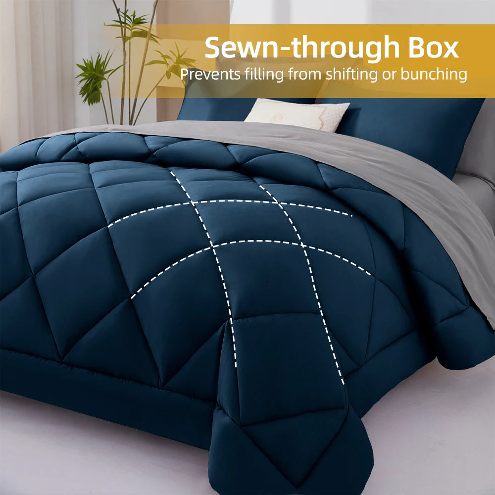 7 Pieces Bed in a Bag King Size, Fluffy Soft All Season Rustic Farmhouse Bedding with Full Sheets Set from PriceLows™
