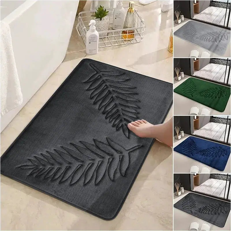 3 Piece Bathroom Mat Memory Foam Ultra Soft and Absorbent Leaf Bath Rugs Thick Washable For Bathroom Toilet Tub Mat Set from PriceLows™