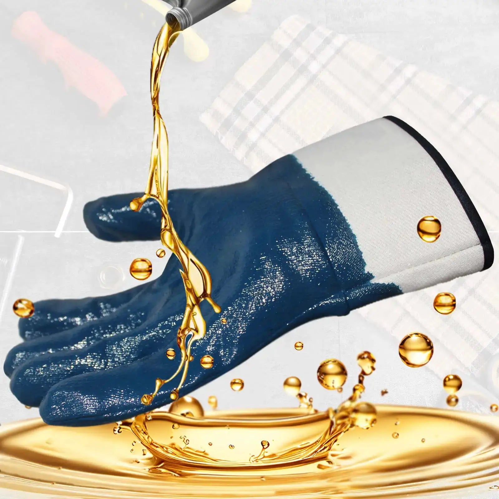 SAFETREE Heavy Duty Industrial Blue Nitrile Dipped Work Gloves Oil Resistant Gloves from PriceLows™