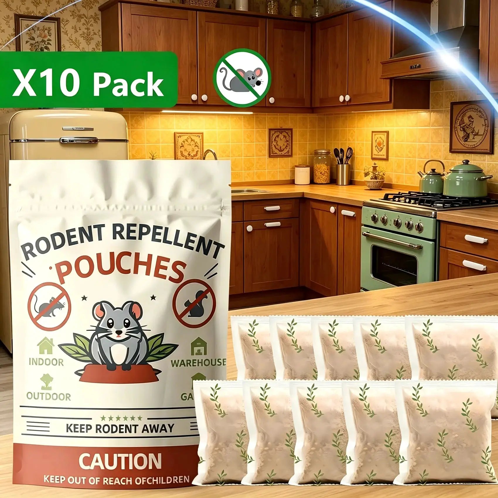 10P-Rodent Repellent, Mice Repellent, Peppermint Rat Repellent, Keep Rodents Out of House/Cars/Rvs/Garages, Natural Mouse Repellents, Indoor & Outdoor 3 Months Protection from PriceLows™