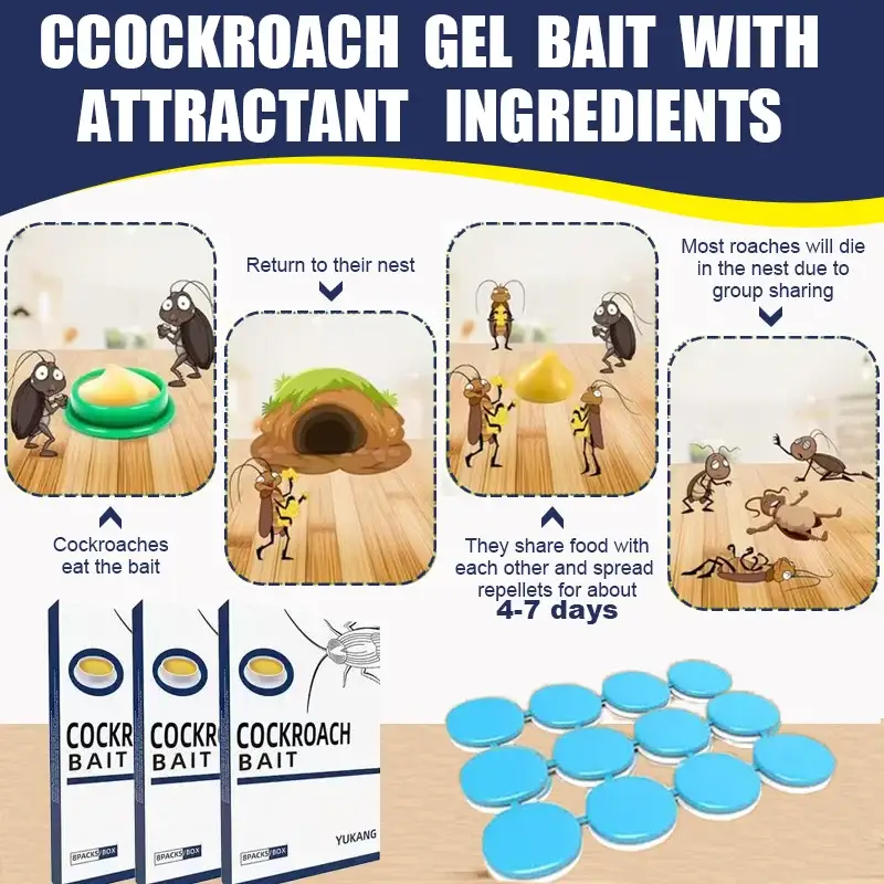 Roach Bait Stations | Natural Formula | Long Lasting | 48 Pack