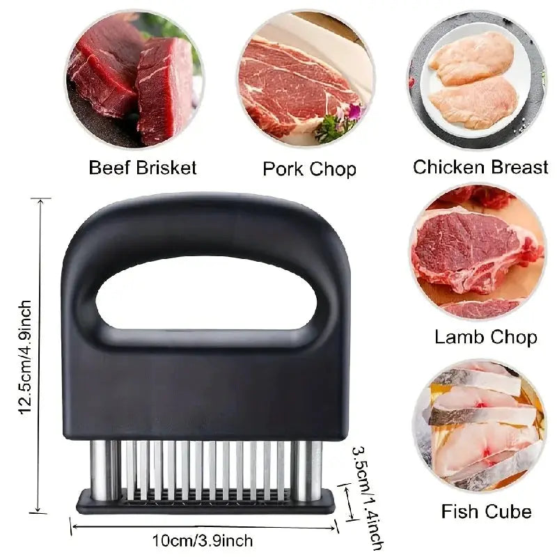 Heavy Duty Meat Tenderizer Tool with 48 Stainless Steel Ultra-Sharp Blades Compact Cooking Tool Handheld Kitchen Item from PriceLows™