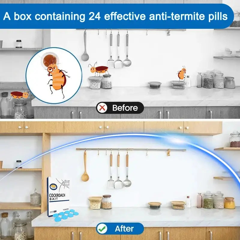 24 Pack Cockroach Gel Bait & Roach Killer Trap Indoor for Home, Powerful Roach Repellent Bait Trap Infestation Solution, Easy to Use Cockroach Deterrent Indoor for Kitchen Home RV Corner Pet Safe from PriceLows™