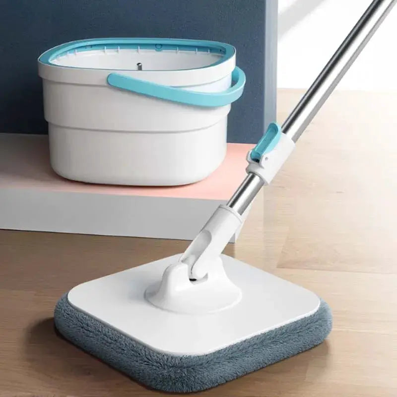 Spin Mop and Bucket Set with Dirty and Clean Water Separation System, Self-Wringing 360° Rotating Flat Mop, Hands-Free Self from PriceLows™