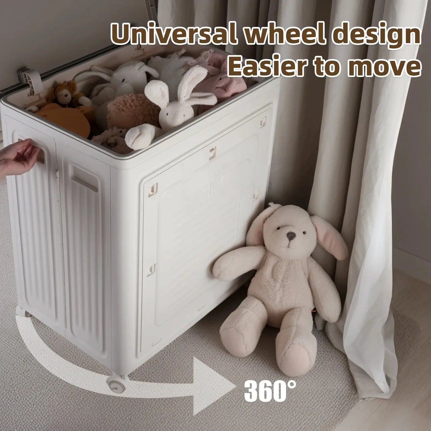 Foldable Storage Box with Wheels – Large Capacity, Dustproof & Multi-Purpose Storage Cabinet, Household Organizer Items from PriceLows™