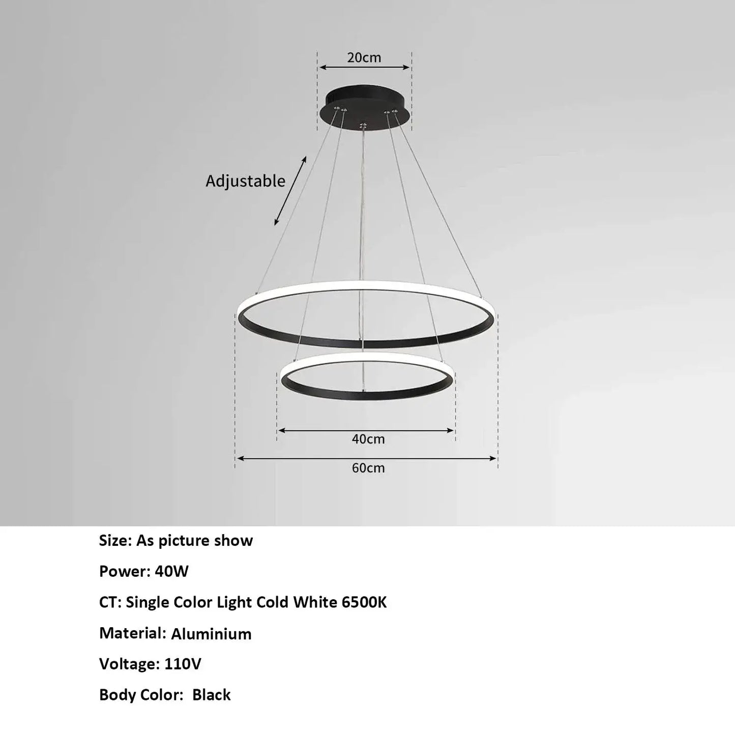 Modern LED Ring Chandelier 3 Ring Dimmable Circular Dining Ceiling Pendant Light for Dinning Room Living Room from PriceLows™