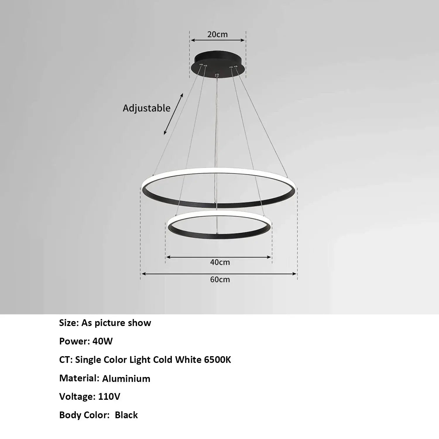 Modern LED Ring Chandelier 3 Ring Dimmable Circular Dining Ceiling Pendant Light for Dinning Room Living Room from PriceLows™