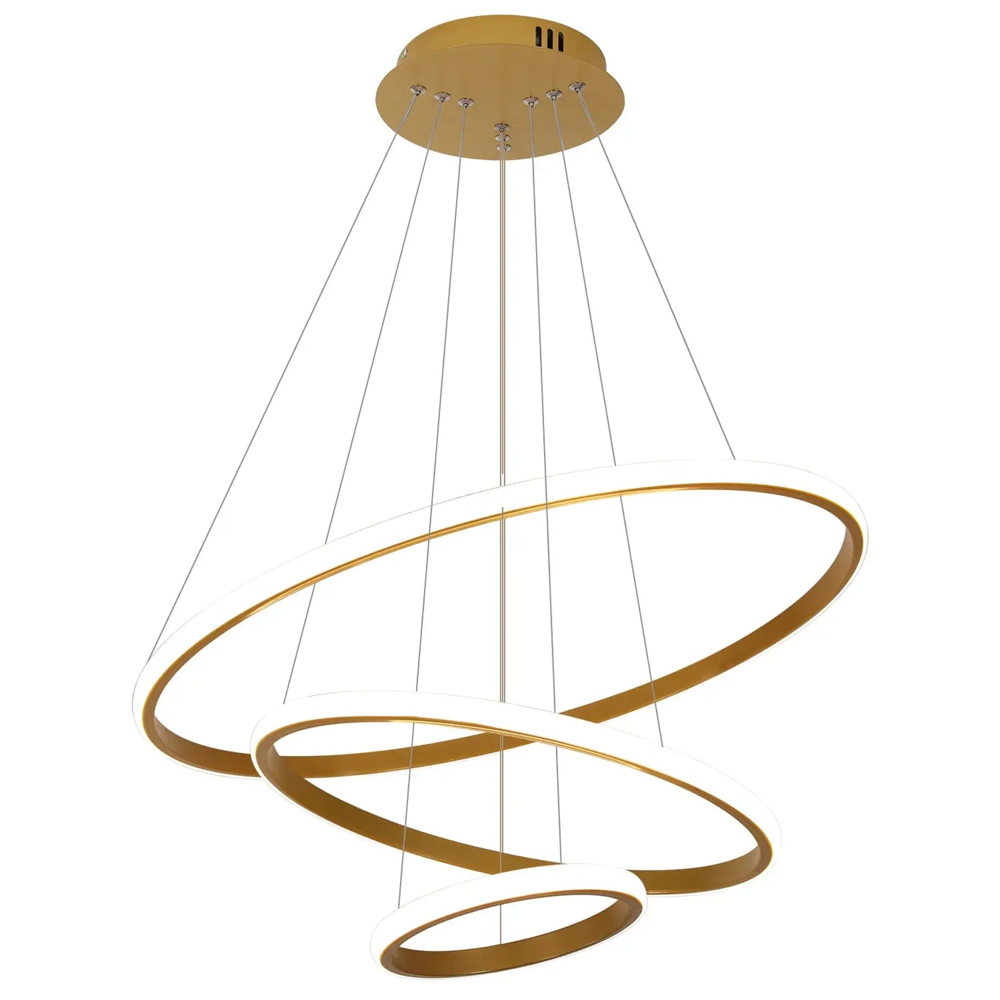 Modern LED Ring Chandelier 3 Ring Dimmable Circular Dining Ceiling Pendant Light for Dinning Room Living Room from PriceLows™