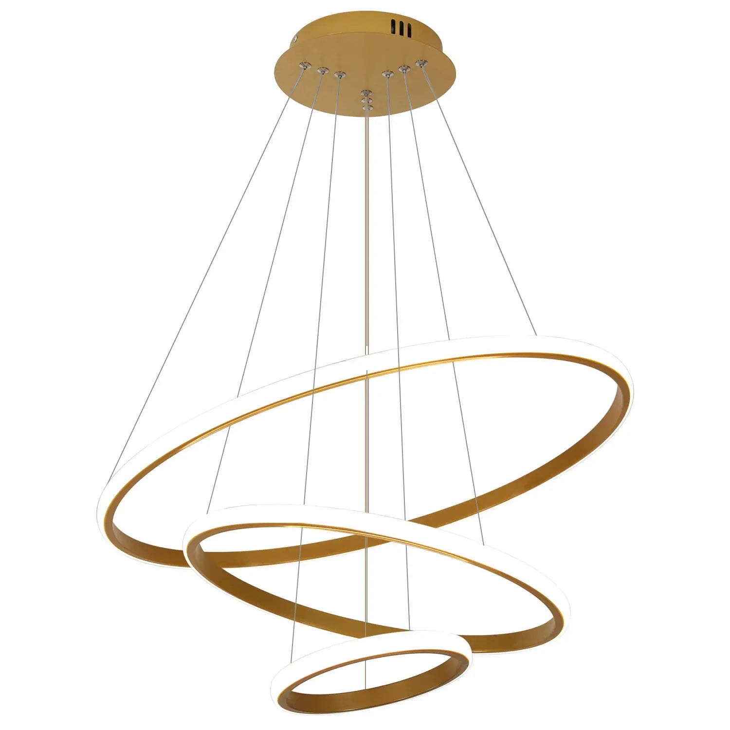 Modern LED Ring Chandelier 3 Ring Dimmable Circular Dining Ceiling Pendant Light for Dinning Room Living Room from PriceLows™