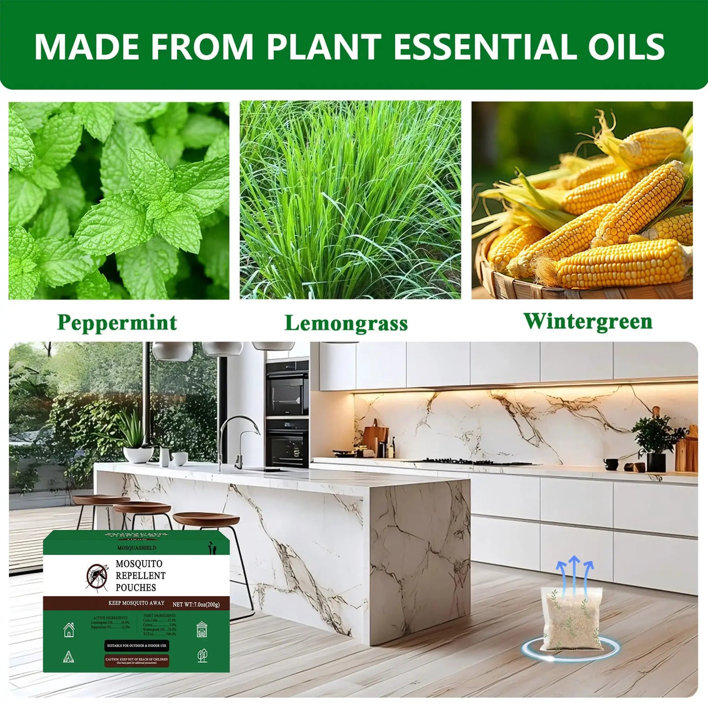 Mosquito Repellent Sachets (10-Pack), made with natural plant essential oils, for indoor & outdoor use. Ideal for various occasi from PriceLows™