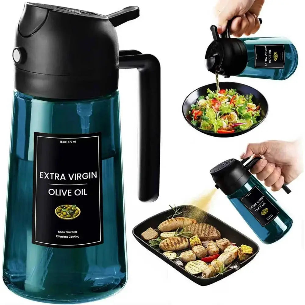 Olive Oil Sprayer | 470ml Capacity | Blue Glass For Cooking