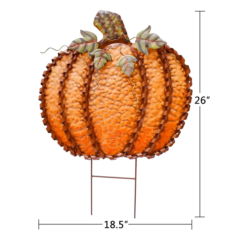26" Metal Pumpkin Stakes Yard Signs Decorative Garden Stake Fall Decor Pumpkins Lawn Stakes Ornaments Outdoor Autumn Halloween from PriceLows™