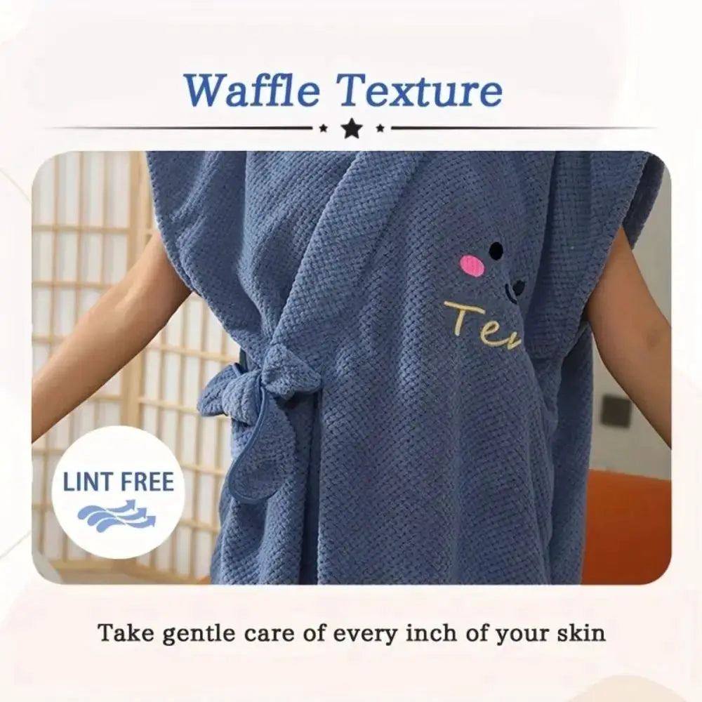 Womens Wrap Bathrobe | Microfiber | Adjustable Closure | Hair Towel Set