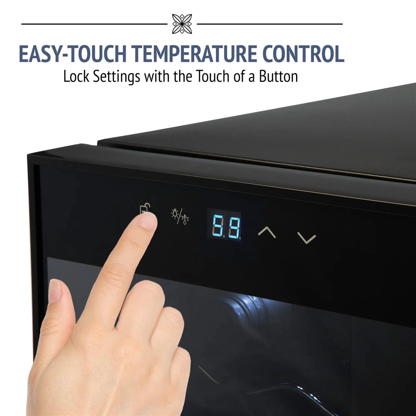 Ivation 12 Bottle Thermoelectric Wine Cooler, Quiet Freestanding Wine Fridge, Black from PriceLows™