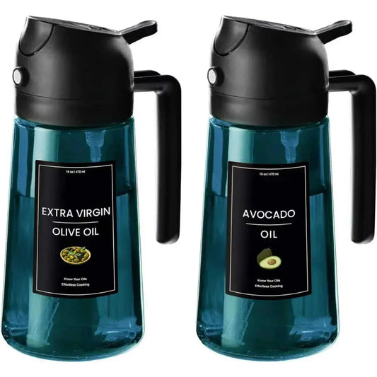 Olive Oil Sprayer | 470ml Capacity | Blue Glass For Cooking