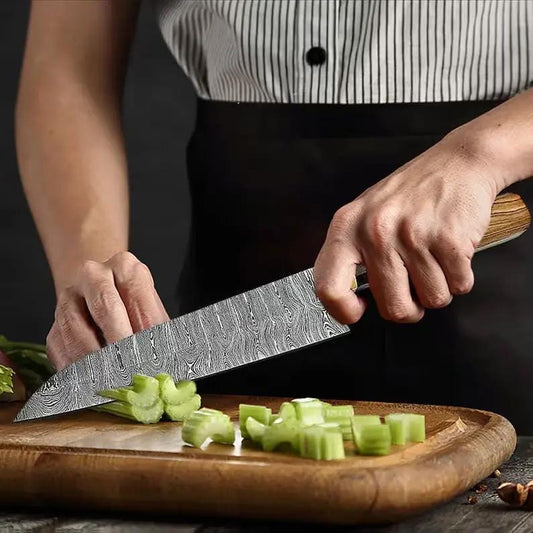 Custom handmade Damascus chef knife (Style 2) | 13 Inch | Damascus Steel | Kitchen Knife