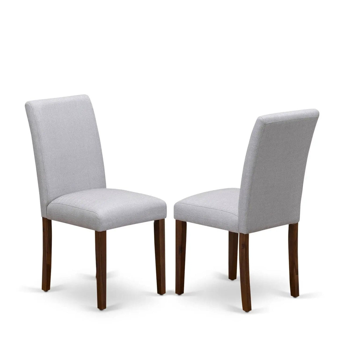 EAST WEST FURNITURE CNAB7-N8-05 7-Pc Modern Dining Set- 6 Parson Dining Chairs and | 7-Piece Set | Walnut & Linen | Grey Linen Fabric Seat and High Chair Back (Antique Walnut Finish)
