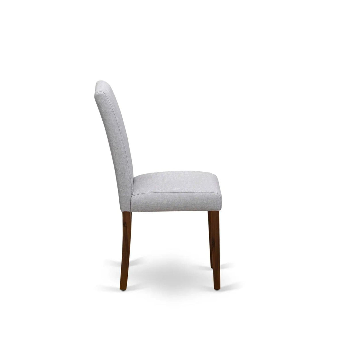 EAST WEST FURNITURE CNAB7-N8-05 7-Pc Modern Dining Set- 6 Parson Dining Chairs and | 7-Piece Set | Walnut & Linen | Grey Linen Fabric Seat and High Chair Back (Antique Walnut Finish)