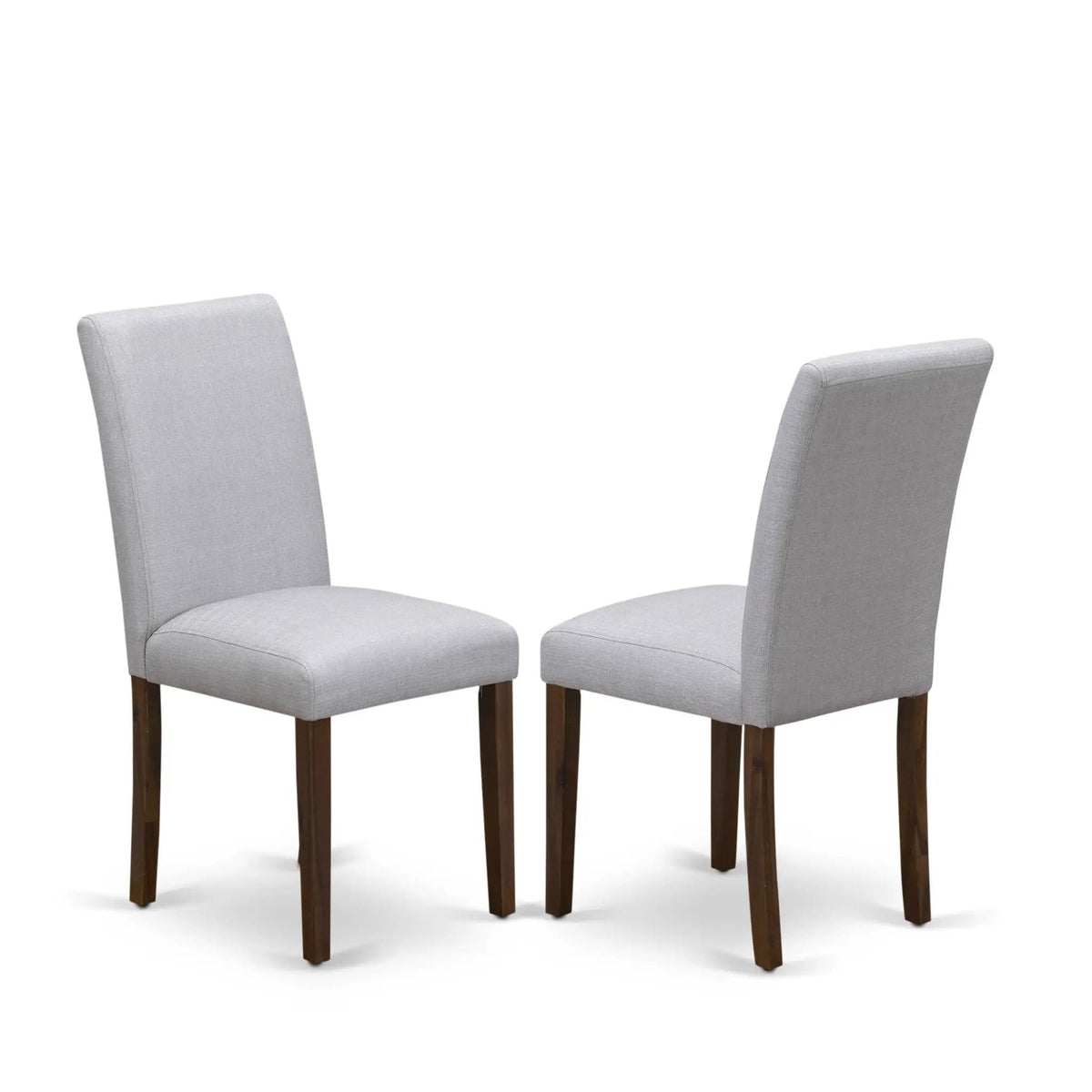 EAST WEST FURNITURE CNAB5-N8-05 5-Pc Modern Dining Table Set- 4 Dining Chairs and | 5-Piece Set | Walnut & Linen | Grey Linen Fabric Seat and High Chair Back (Antique Walnut Finish)